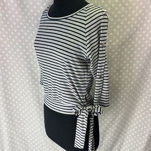 Long Sleeve Tie Side Top